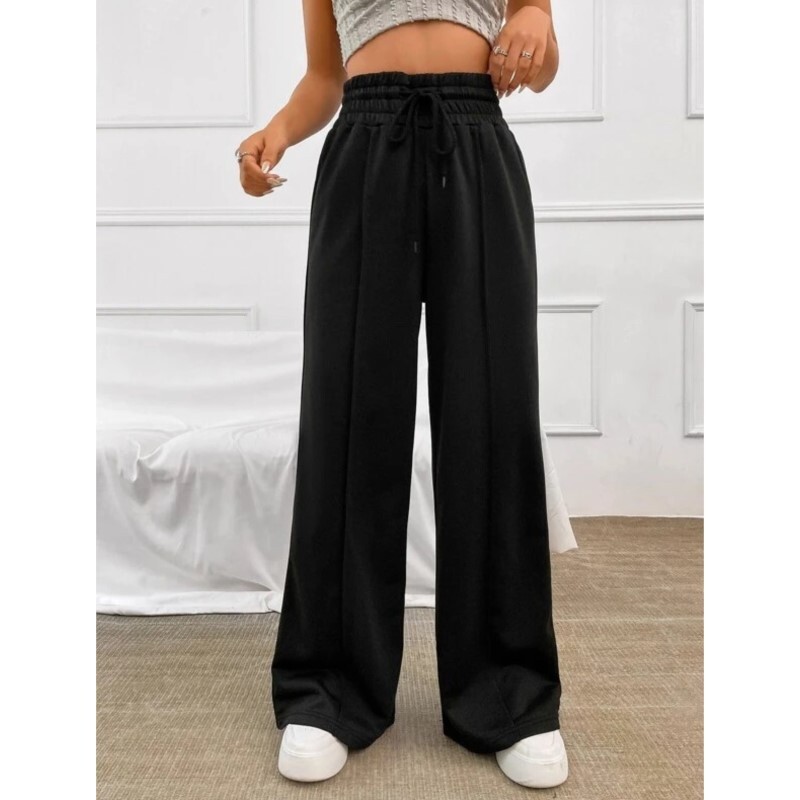 Ikdienas, vienkrāsainas, taisnas sporta bikses Sieviešu sporta bikses, brīvas bikses, platas āra deju ikdienas ielas apģērba bikses sievietēm