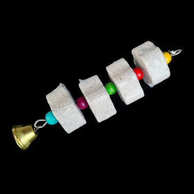 Pietre minerale pentru animale de companie, jucărie cușcă pentru păsări, piatră de șlefuit, în formă de floare, stil de agățat, jucărie pentru papagal pentru papagal