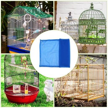 Nylon Mesh Κάλυμμα κλουβιού πουλιών Seed Bird Parrot Κάλυμμα Μαλακό εύκολο καθάρισμα Nylon Airy Fabric Catcher Bird Accessories Supplies