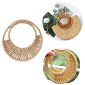 17 cm natūralaus rotango rankinės rankinės rankena bambukinio krepšio kabykla, pakeisti dirželiai Rankinė „pasidaryk pats“ bagažas, mediniai aksesuarai, didmeninė prekyba