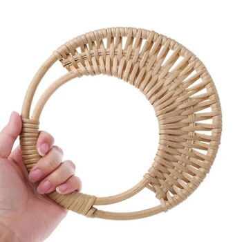 17cm Nature Rattan Τσάντα λαβή τσάντα μπαμπού κρεμάστρα τσαντών Αντικατάσταση λουριών Τσάντα χειρός DIY Αποσκευές Ξύλινα αξεσουάρ Χονδρική