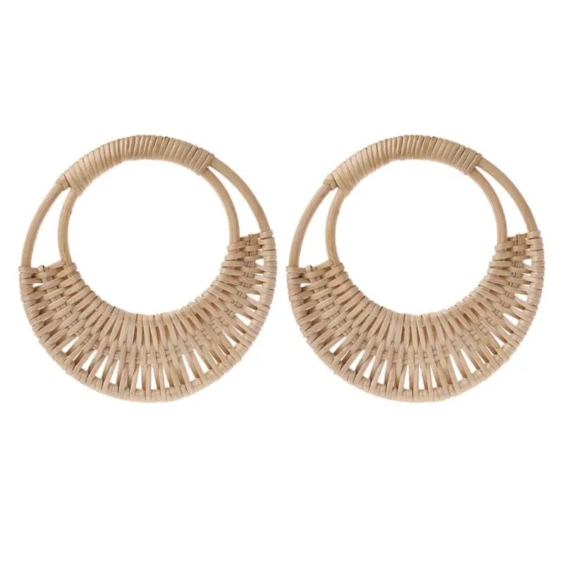 17 cm natūralaus rotango rankinės rankinės rankena bambukinio krepšio kabykla, pakeisti dirželiai Rankinė „pasidaryk pats“ bagažas, mediniai aksesuarai, didmeninė prekyba