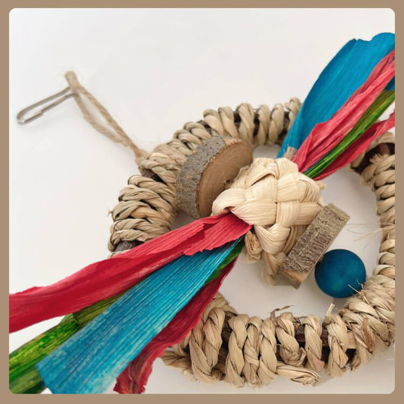 Jucărie pentru animale de companie de dimensiuni mini Jucărie pentru papagal Jucărie de mestecat hamster Jucărie de mestecat Iepure Snur molar Antrenor de păsări pentru animale de companie mic Din ratan Jucărie de mestecat Animale de companie