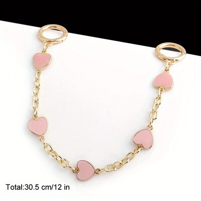 1 db 30,5 cm-es szív alakú crossbody táska hosszabbító lánc szerelem hosszabbító lánc pénztárca kézitáska DIY dekoratív vállpántos lánc