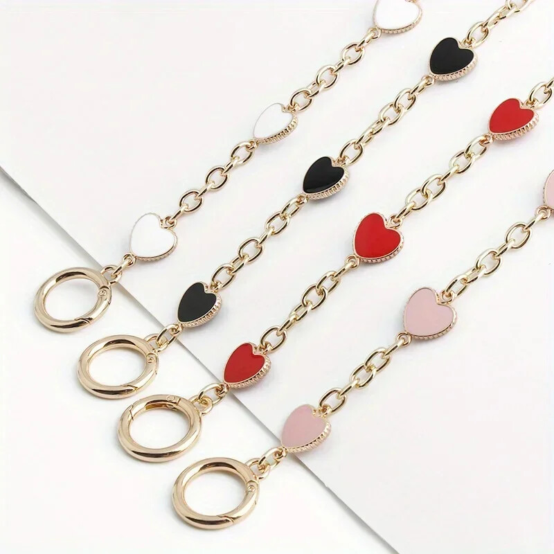 1 db 30,5 cm-es szív alakú crossbody táska hosszabbító lánc szerelem hosszabbító lánc pénztárca kézitáska DIY dekoratív vállpántos lánc