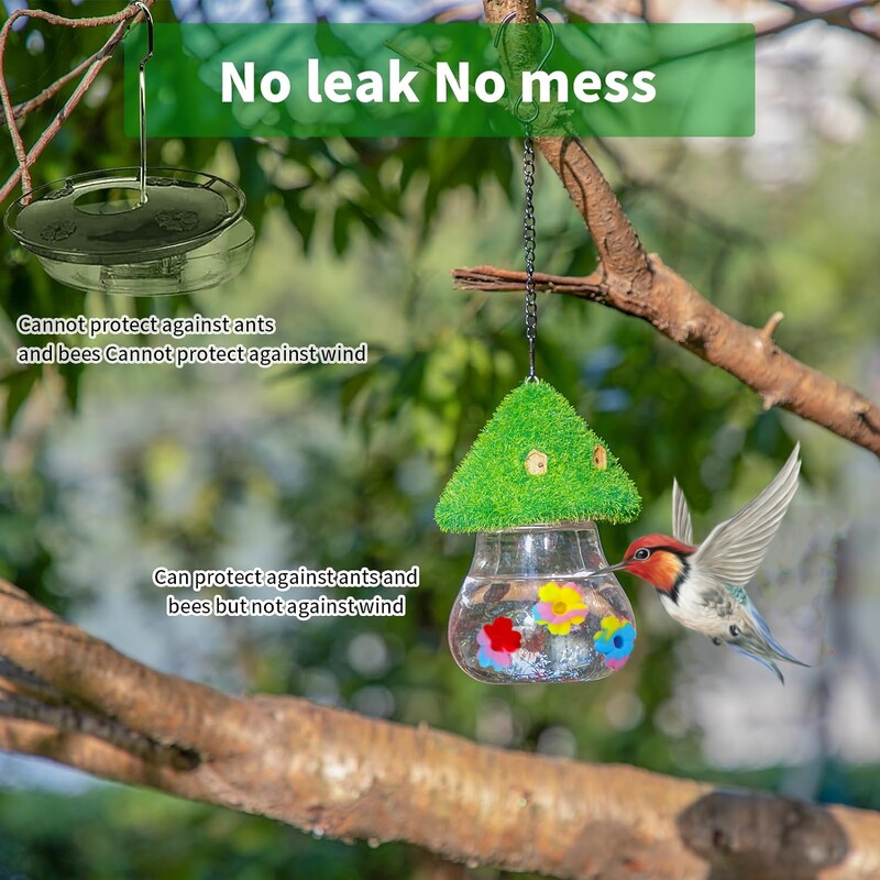 Pakabinamos kolibrių lesyklėlės Grybukai Vėjo varpeliai Kolibrių lesyklėlė Paukščių šėrimo stotelė lauko sodo kiemo dekoravimui