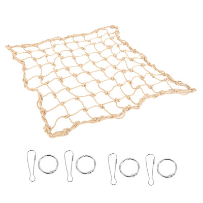 Putni Šūpoles Kāpņu Rotaļlietas Kaņepju virvju tīkls Mājdzīvnieku papagailis Putni Košļāt Spēlēt Kāpšanas virves ar āķi mājdzīvnieku aksesuāri putnu iekštelpu rotaļlietai