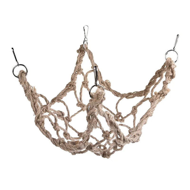 Putni Šūpoles Kāpņu Rotaļlietas Kaņepju virvju tīkls Mājdzīvnieku papagailis Putni Košļāt Spēlēt Kāpšanas virves ar āķi mājdzīvnieku aksesuāri putnu iekštelpu rotaļlietai