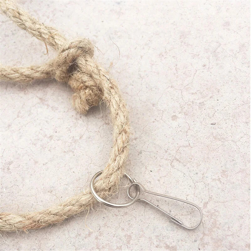 Putni Šūpoles Kāpņu Rotaļlietas Kaņepju virvju tīkls Mājdzīvnieku papagailis Putni Košļāt Spēlēt Kāpšanas virves ar āķi mājdzīvnieku aksesuāri putnu iekštelpu rotaļlietai