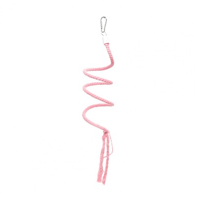 1 τεμ. Παιχνίδι πουλιών Σπιράλ βαμβακερό σχοινί Μπάρα μάσησης παπαγάλου κούνιας αναρρίχησης όρθια παιχνίδια με προμήθειες κουδουνιών παπαγάλοι παιχνίδια αναρρίχησης