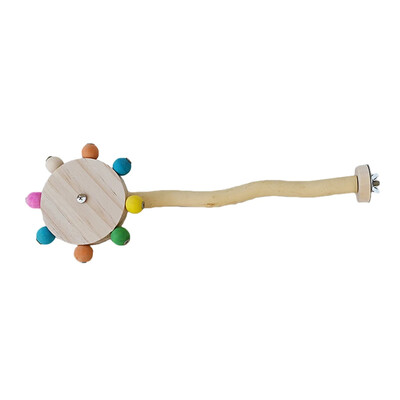 Spalvingas juokingas žaislas su ešeriu su besisukančiais kamuoliukais, interaktyvus medinis stovas paukščiams, papūgos, ieškantis maitinimosi žaislas Besisukantis vėjo malūnėlio žaislas meilės paukščiams