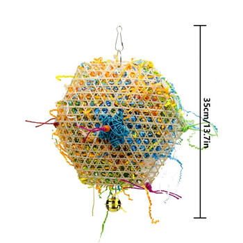 Играчки за ухапване на папагали Играчки за катерене, търсене на храна, играчки за дъвчене на птици, царевични листа, изчеткана трева, топка, играчка, унищожител на цветна хартия, тъкана от бамбук за птици
