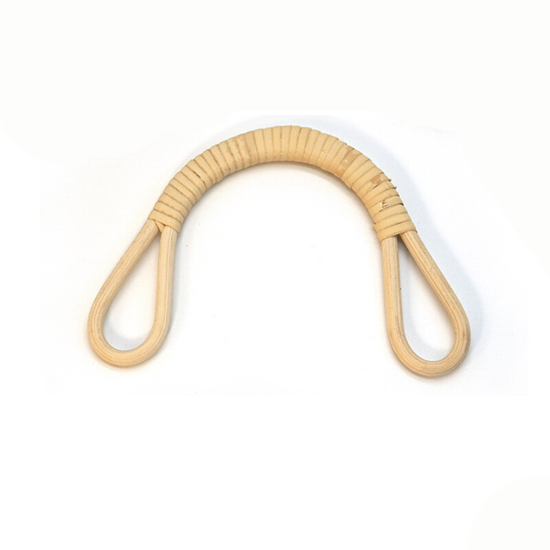 2db természetes rattan szövött táska fogantyúk pénztárcához Könnyen felszerelhető lyukakkal Fogantyúcsere Kézitáska DIY pénztárca tartozék