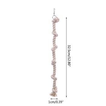 Висяща клетка с люлка от памучно въже с възли, играчка за катерене на папагал, разбивач на скуката за вълнисти папагалчета