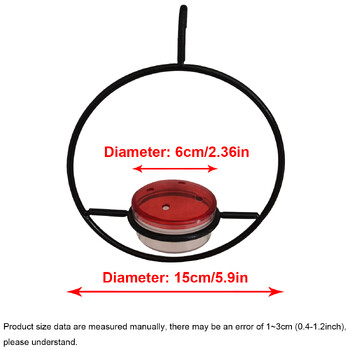 Μεταλλικός απλός τροφοδότης νερού Hummingbird Κρεμασμένος στρογγυλός μίνι τροφοδότης πουλιών με 4 τρύπες τροφοδοσίας, για κολίβρια