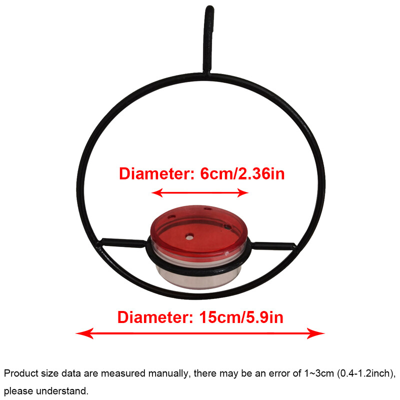 Metallist lihtne koolibri veesöötja, rippuv ümmargune minilindude söötja 4 joogisöötmisauguga, koolibritele