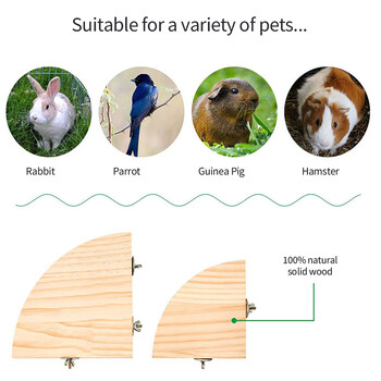 Папагал Птица Дървена стойка за костур Платформа Правоъгълник Рафт с форма на ветрило Стойка за вълнисто папагалче Корела Хамстер Гербил Плъх