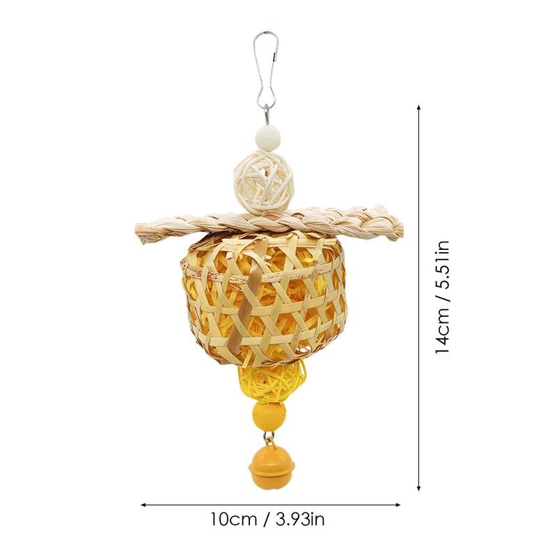 Paukščių žaislai papūgoms Natūralūs paukščių narvelių smulkintuvai žaislai paukščių kramtomieji žaislai su varpeliu Paukščių dresavimo žaislai Gyvūnų kramtomieji žaislai mažiems