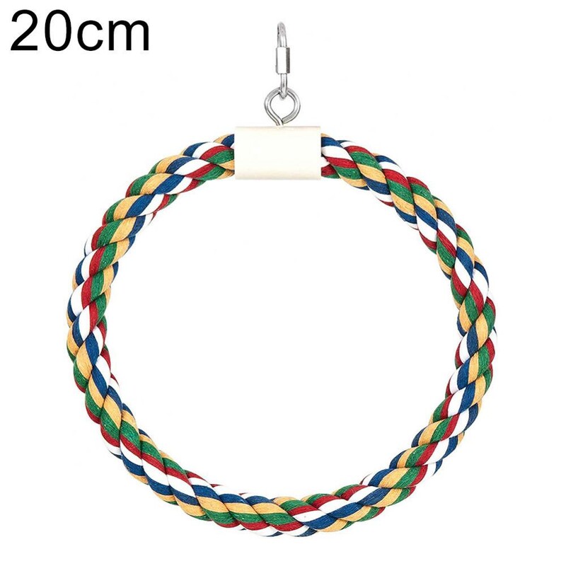 Agățat Animal de companie Pasăre Papagal Coarda de bumbac Suport inel pentru leagăn Cușcă Jucărie de mestecat