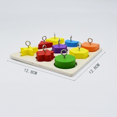 Papūgos mokomieji žaislai Papūgos interaktyvūs rotango žaislai mediniai blokai paukščiai dėlionės žaislai paukščiams