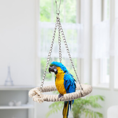 Parrot Toy Igračka ptica Pamučno uže Stalak za ljuljačku Prsten za penjanje Mekani krevet Papiga Pamučno uže