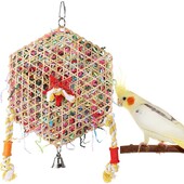 1 vnt Papūgos įkandimo žaislai Laipiojantys besimaitinantys paukščiai kramtomieji žaislai, spalvoto popieriaus smulkintuvas, bambukas, austas meilės paukščiams.