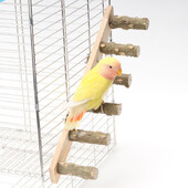 4/6 pakāpju koka kāpnes mājdzīvnieku interaktīvās putnu papagaiļu rotaļu kāpnes kāmju būrim. Smieklīgi slīpēšanas nūjas kāpšanas rotaļlietas putnu piederumi
