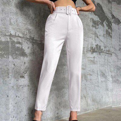 Moteriškos devynių taškų kelnės Lengvos vasarinės, klasikinės, verslo kelnės aukštu juosmeniu, plonos, patogios laisvalaikio tiesios kelnės