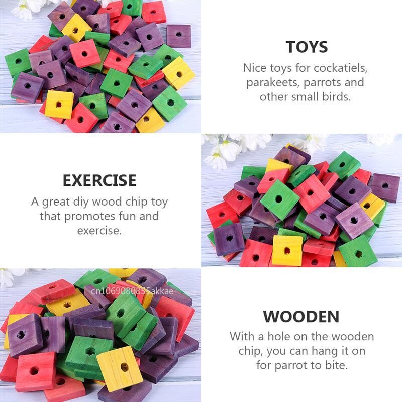 10 vnt/stal. Papūgos kramtomieji žaislai „pasidaryk pats“ paukščių papūgos kabantis kąsnis, natūralūs mediniai kaladėliai, narvelis Linksmas žaislas, skirtas laipioti kandžiojančiais mazgais