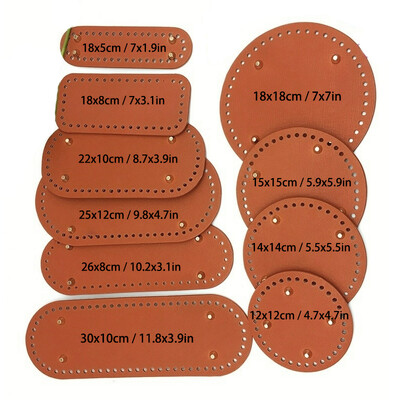 30 * 10 cm roku darbs ovāla apakšdaļa trikotāžas somai PU ādas nodilumizturīgi aksesuāri apakšdaļa ar caurumiem DIY tamborēšanas somas apakšdaļa