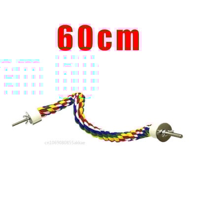 Coarda de papagal lungă, colorată, agățată împletită, cușcă pentru păsări, jucărie calopsidă, accesorii pentru suport pentru animale de companie, leagăn pentru scară, 60 cm