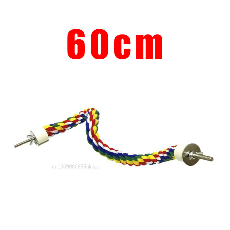 Coarda de papagal lungă, colorată, agățată împletită, cușcă pentru păsări, jucărie calopsidă, accesorii pentru suport pentru animale de companie, leagăn pentru scară, 60 cm