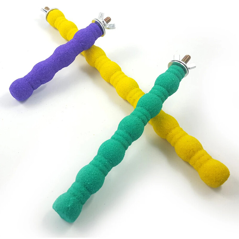 Naminių gyvūnėlių letenų šlifavimo medinė lazdelė, apipurkšta spalvotais smėliukais Paukščių papūga Papūgos žaislinis šlifuoklis, strypo griebtuvo reikmenys