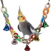 Parrot Plastic Toys Bell Colored Bead Suspension Bridge Μαλακή σκάλα που δαγκώνει κλουβί πουλιών Διακοσμητικά αξεσουάρ για κατοικίδια Swing Budgie