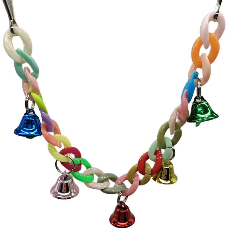 Parrot Plastic Toys Bell Colored Bead Suspension Bridge Μαλακή σκάλα που δαγκώνει κλουβί πουλιών Διακοσμητικά αξεσουάρ για κατοικίδια Swing Budgie