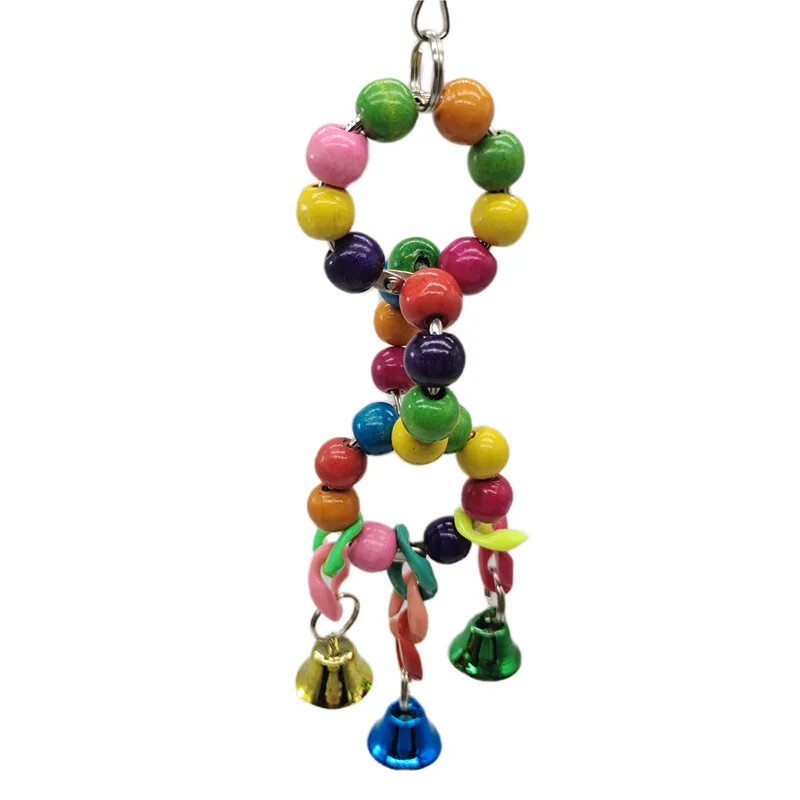 Parrot Plastic Toys Bell Colored Bead Suspension Bridge Μαλακή σκάλα που δαγκώνει κλουβί πουλιών Διακοσμητικά αξεσουάρ για κατοικίδια Swing Budgie