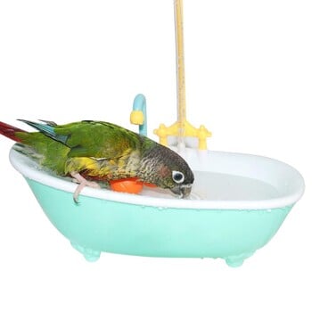 Parrot Automatic IntelligentBath Bird Shower Bathtub Консумативи Синя сладка пластмасова клетка Аксесоари Домакински аксесоар Bird Bath