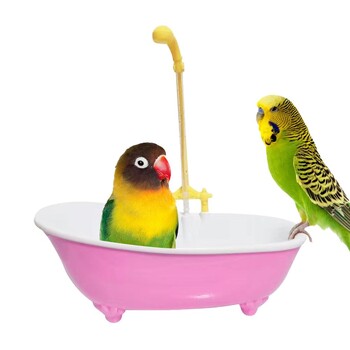 Parrot Automatic IntelligentBath Bird Shower Bathtub Консумативи Синя сладка пластмасова клетка Аксесоари Домакински аксесоар Bird Bath