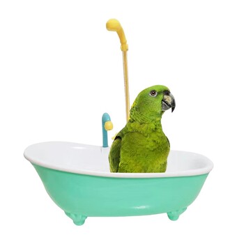 Parrot Automatic IntelligentBath Bird Shower Bathtub Консумативи Синя сладка пластмасова клетка Аксесоари Домакински аксесоар Bird Bath