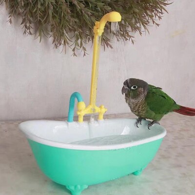 „Parrot Automatic IntelligentBath“ paukščių dušo vonios reikmenys Mėlynos spalvos mielas plastikinis narvelis.
