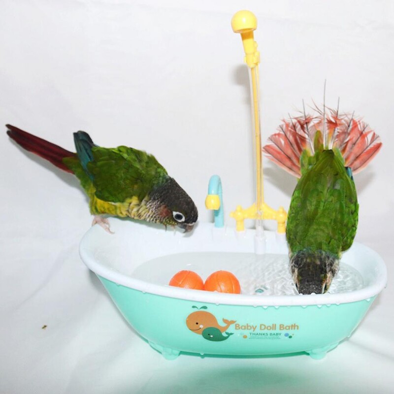 Madárfürdőkád szimuláció zuhanyfej elektromos automata fürdőkádas játék papagájoknak Budgie Cockatiel Conure Small Birds
