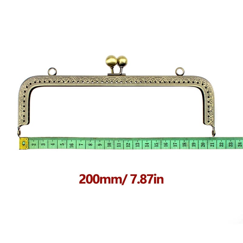 20 cm štvorcový tvar reliéfnych korálok, kovový rám na kabelku, spona, zámok, rukoväť na kabelku, rámy na kabelku, DIY módne dámske kabelky, príslušenstvo