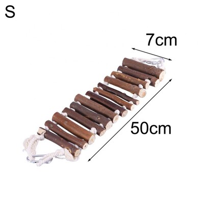 Rotaļlietas koka būra dekors Mājdzīvnieku putnu papagaiļu virvju kāpņu piekares tilta šūpoles pakaramā būra dekors