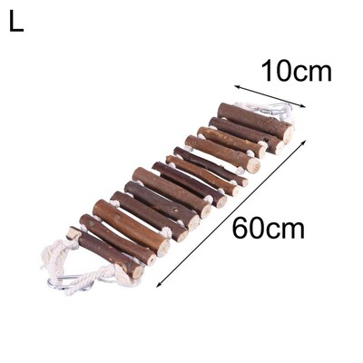 Rotaļlietas koka būra dekors Mājdzīvnieku putnu papagaiļu virvju kāpņu piekares tilta šūpoles pakaramā būra dekors