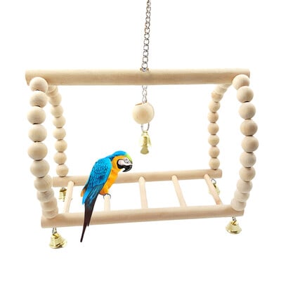 Bird Parrot Toys Ξύλινη κρεμαστή αιώρα για αναρρίχηση σκάλες αναρρίχησης παιχνιδιών παπαγαλάκια κοκτέιλ Προμήθειες κλουβιών πουλιών 2024 Νέο