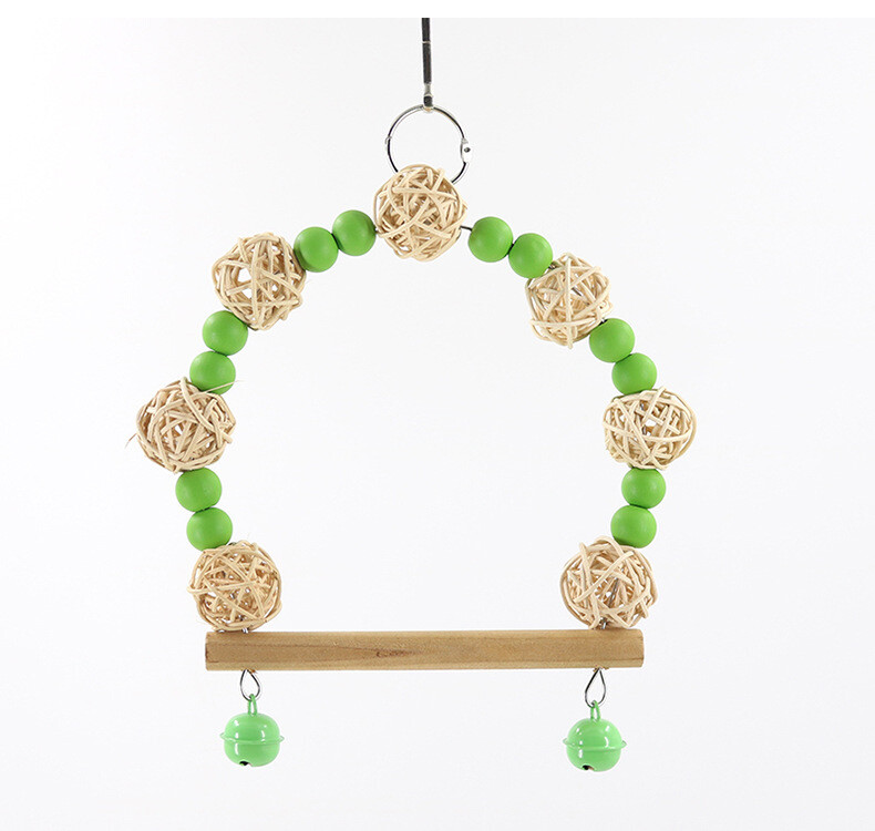 Paukščių sūpynės žaislas, medinis papūgos ešerio stovas su kramtomaisiais karoliukais, narvelio žaidimų aikštelė, skirta papūgėlių paukščių papūgos priedams