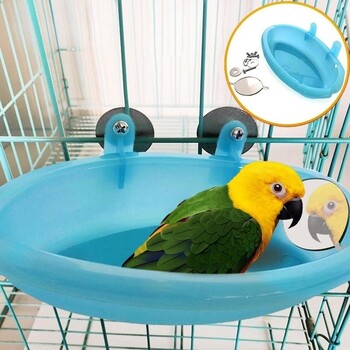 Mirrored Bird Bath Pet Cage Λεκάνη Μπανιέρα Parrot Μπανιέρα Parrot Μπανιέρα Προμήθειες ντους με καθρέφτη Πουλιά αξεσουάρ κλουβιού Παιχνίδια για κατοικίδια