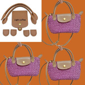 Noua geantă pentru găluște, cu nod fluture, cu ac de croșetat, făcut manual, mâner mozaic, accesorii din piele simulată