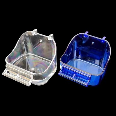Daudzfunkcionāls piekarināms putnu vannas būris plastmasas peldvietu kaste Papagaiļa vanna mājdzīvnieku duša putnu bļoda Augstas kvalitātes mājdzīvnieku produkti