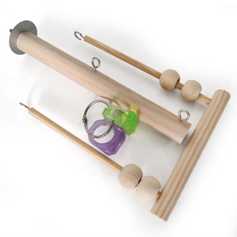 Madárhinta játék Fa papagáj sügér állvány, rágógyöngyökkel ellátott játszóállvány ketrecben, alvóállvány, játszójátékok törpepapagáj madarak számára